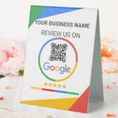 Plaque De Table Code QR de révision Google blanc moderne (In SItu (Mariage))