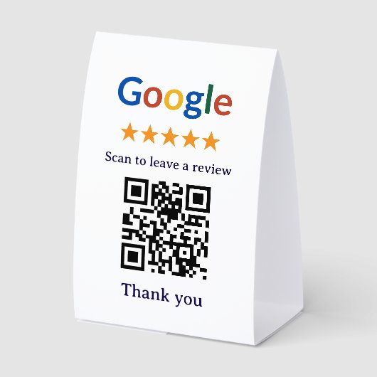 Plaque De Table Code QR de révision Google pour entreprise profess (Recto)