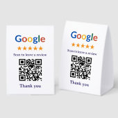 Plaque De Table Code QR de révision Google pour entreprise profess (Recto/verso)