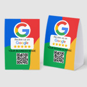 Plaque De Table Code QR de révision Google pour les entreprises (Recto/verso)