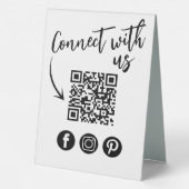 Plaque De Table Code QR de table d'affaires Logo Moderne Scannez-m (Verso)