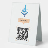 Plaque De Table Code QR de Wi-Fi gratuit simple (Recto)