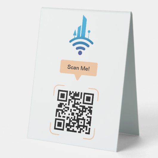 Plaque De Table Code QR de Wi-Fi gratuit simple (Recto)