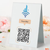 Plaque De Table Code QR de Wi-Fi gratuit simple (In SItu (Mariage))