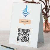 Plaque De Table Code QR de Wi-Fi gratuit simple (En SItu (Tableau))