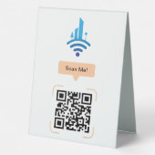 Plaque De Table Code QR de Wi-Fi gratuit simple (Verso)