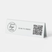 Plaque De Table Code QR d'entreprise de logo d'entreprise personna (Verso)