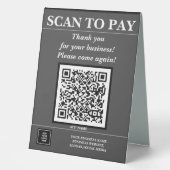 Plaque De Table Code QR d'entreprise personnalisé Paye mobile ici (Recto)