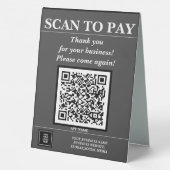 Plaque De Table Code QR d'entreprise personnalisé Paye mobile ici (Verso)