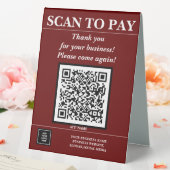 Plaque De Table Code QR d'entreprise personnalisé Paye mobile ici  (In SItu (Mariage))