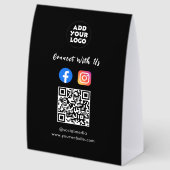 Plaque De Table Code QR des médias sociaux modernes | Panneau de t (Arrière)