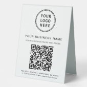 Plaque De Table Code QR du logo de l'entreprise (Recto)