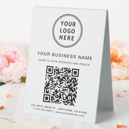 Plaque De Table Code QR du logo de l'entreprise (In SItu (Mariage))