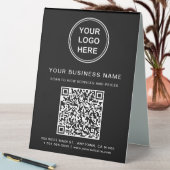 Plaque De Table Code QR du logo d'entreprise noir (En SItu (Tableau))