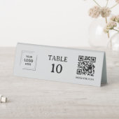 Plaque De Table Code QR du numéro de table de restaurant gris à sc (En SItu (Tableau))