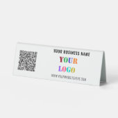 Plaque De Table Code QR Logo d'entreprise Texte Info Table Tente (Recto)