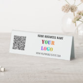Plaque De Table Code QR Logo d'entreprise Texte Info Table Tente (En SItu (Tableau))