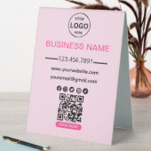 Plaque De Table Code Qr Logo du Spa d'entreprise Médias sociaux ro (En SItu (Tableau))