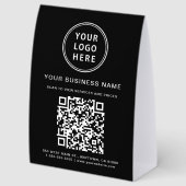 Plaque De Table Code QR Logo Entreprise Noir (Arrière)