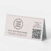 Plaque De Table Code QR Logo Entreprise Rose (Recto)