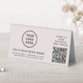 Plaque De Table Code QR Logo Entreprise Rose (En SItu (Tableau))