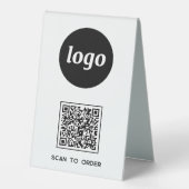 Plaque De Table Code QR Logo Entreprise Scannez pour Commander (Recto)