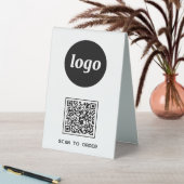 Plaque De Table Code QR Logo Entreprise Scannez pour Commander (En SItu (Tableau))