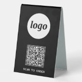Plaque De Table Code QR Logo Entreprise Scannez pour Commander Noi (Verso)