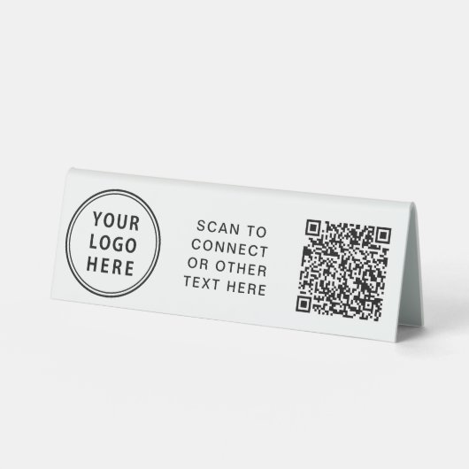 Plaque De Table Code QR Logo Moderne (Recto)