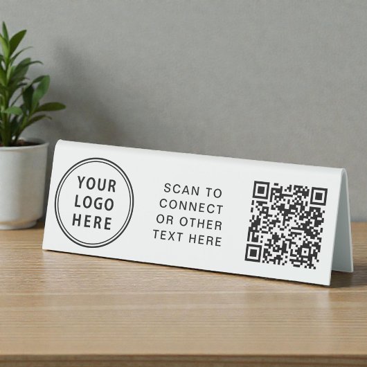 Plaque De Table Code QR Logo Moderne