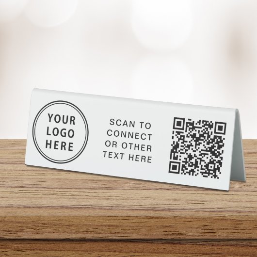 Plaque De Table Code QR Logo Moderne