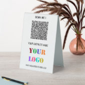 Plaque De Table Code QR - Logo texte personnalisé - Table de trava (En SItu (Tableau))