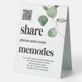 Plaque De Table Code QR mariage Photos du livre d'or (Recto)