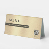 Plaque De Table Code QR Menu Élégant Scan sur Commande Doré Brilla (Recto)