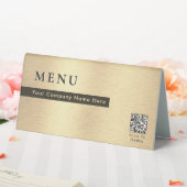 Plaque De Table Code QR Menu Élégant Scan sur Commande Doré Brilla (In SItu (Mariage))