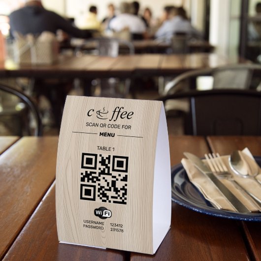 Plaque De Table Code QR Menu Numérique Bois Papier (Insitu (restaurant))