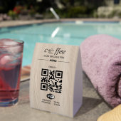 Plaque De Table Code QR Menu Numérique Bois Papier (InVersositu (sur table))