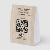 Plaque De Table Code QR Menu Numérique Bois Papier (Recto)