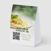 Plaque De Table Code QR Menu Numérique Vert Ajouter URL Papier (Recto)