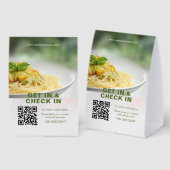 Plaque De Table Code QR Menu Numérique Vert Ajouter URL Papier (Recto/verso)