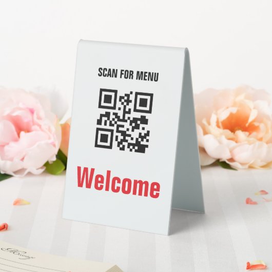 Plaque De Table Code QR - Menu numérisable sans contact noir blanc (In SItu (Mariage))