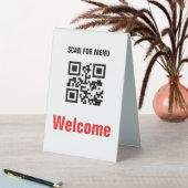 Plaque De Table Code QR - Menu numérisable sans contact noir blanc (En SItu (Tableau))