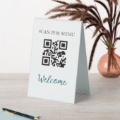 Plaque De Table Code QR - Menu numérisable sans contact noir blanc (En SItu (Tableau))