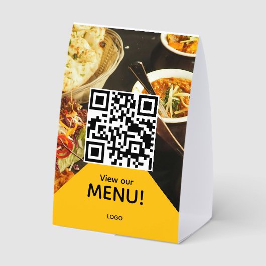 Plaque De Table code qr menu restaurant bar photo (Verso)