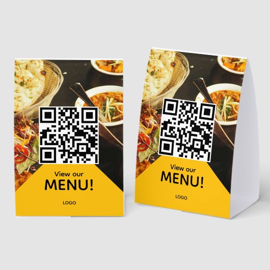 Plaque De Table code qr menu restaurant bar photo (Recto/verso)