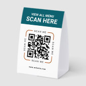 Plaque De Table Code QR moderne | Menu numérique (Verso)