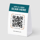 Plaque De Table Code QR moderne | Menu numérique (Recto)