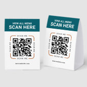 Plaque De Table Code QR moderne | Menu numérique (Recto/verso)