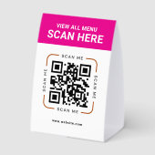 Plaque De Table Code QR moderne | Menu numérique (Verso)