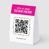 Plaque De Table Code QR moderne | Menu numérique (Recto)